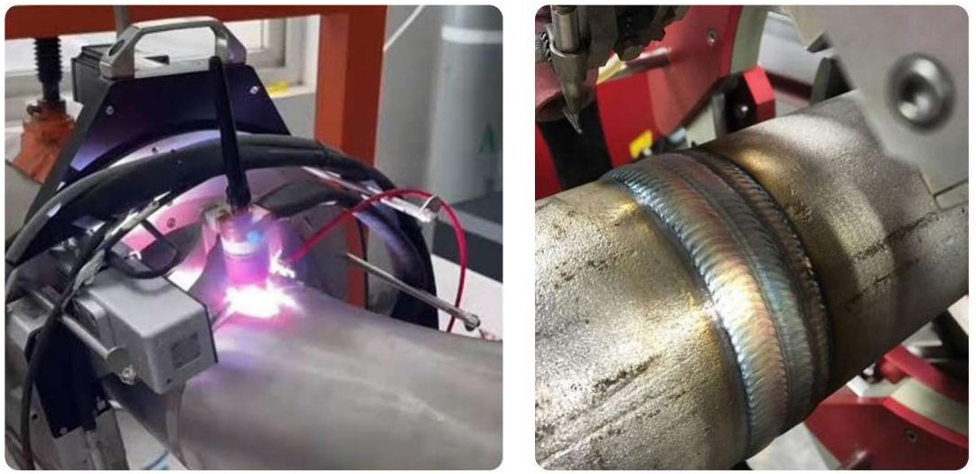 SS pipe welding with open orbital TIG weld head and wire feeding